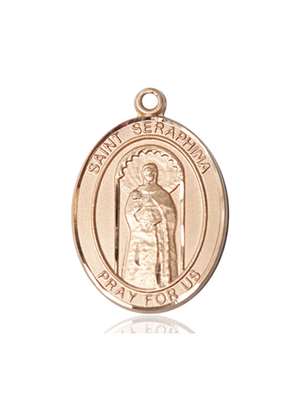 St. Seraphina Medal<br/>7405 Oval, 14kt Gold