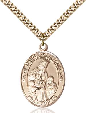 St. Margaret of Scotland Medal<br/>7407 Oval, Gold Filled