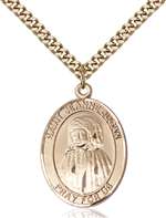 St. Jeanne Jugan Medal<br/>7409 Oval, Gold Filled
