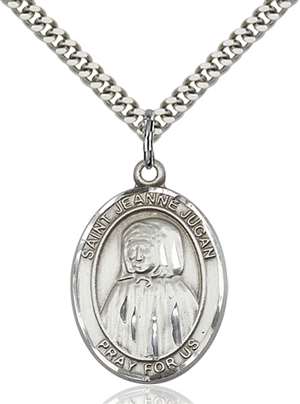 St. Jeanne Jugan Medal<br/>7409 Oval, Sterling Silver