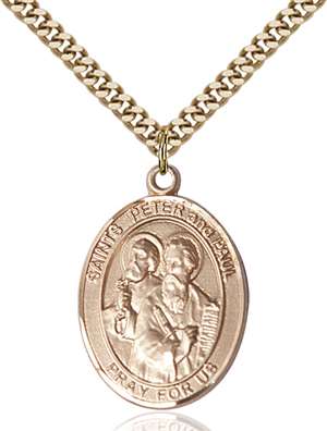 Sts. Peter & Paul Medal<br/>7410 Oval, Gold Filled