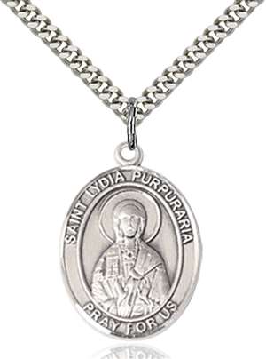 St. Lydia Purpuraria Medal<br/>7411 Oval, Sterling Silver