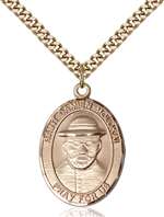 St. Damien of Molokai Medal<br/>7412 Oval, Gold Filled
