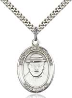 St. Damien of Molokai Medal<br/>7412 Oval, Sterling Silver