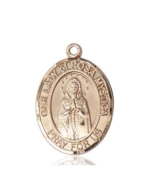 Our Lady of Rosa Mystica Medal<br/>7413 Oval, 14kt Gold
