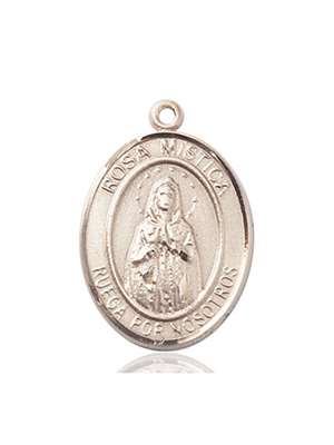Our Lady of Rosa Mystica Medal<br/>7413 Spanish, Oval, 14kt Gold