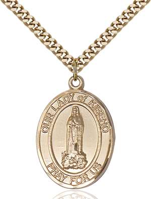 Our Lady of Kibeho Medal<br/>7414 Oval, Gold Filled