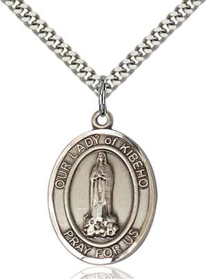 Our Lady of Kibeho Medal<br/>7414 Oval, Sterling Silver