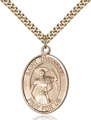 St. Theodore Stratelates Medal<br/>7415 Oval, Gold Filled