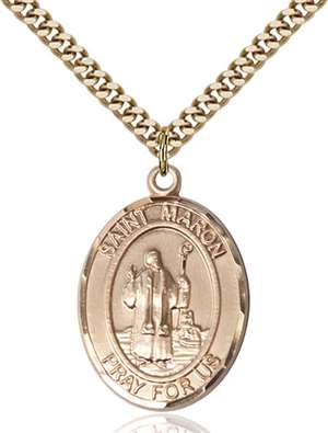 St. Maron Medal<br/>7417 Oval, Gold Filled