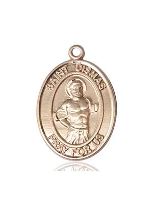 St. Dismas Medal<br/>7418 Oval, 14kt Gold