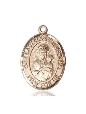 Our Lady of Czestochowa Medal<br/>7421 Oval, 14kt Gold