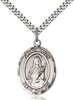 St. Lucy Medal<br/>7422 Oval, Sterling Silver