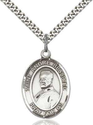 St. Andre Bessette Medal<br/>7424 Oval, Sterling Silver