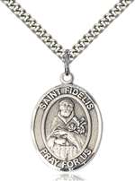 St. Fidelis Medal<br/>7426 Oval, Sterling Silver