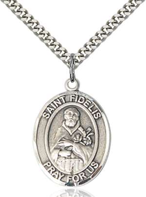 St. Fidelis Medal<br/>7426 Oval, Sterling Silver