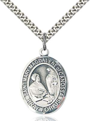 St. Mary Magdalene of Canossa Medal<br/>7429 Oval, Sterling Silver