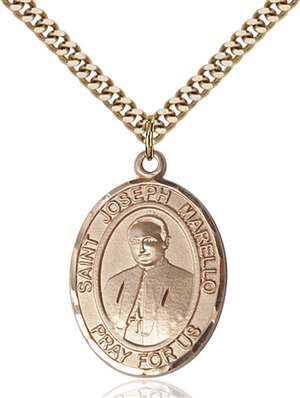 St. Joseph Marello Medal<br/>7430 Oval, Gold Filled