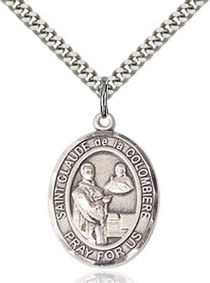 St. Claude de la Colombiere Medal<br/>7432 Oval, Sterling Silver