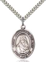 St. Jadwiga of Poland Medal<br/>7434 Oval, Sterling Silver