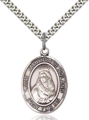St. Jadwiga of Poland Medal<br/>7434 Oval, Sterling Silver