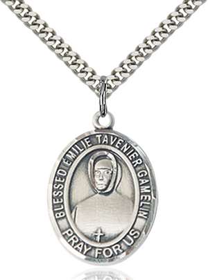 Blessed Emilie Tavernier Gamelin Medal<br/>7437 Oval, Sterling Silver