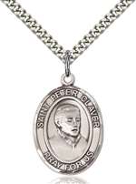 St. Peter Claver Medal<br/>7442 Oval, Sterling Silver