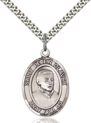 St. Peter Claver Medal<br/>7442 Oval, Sterling Silver
