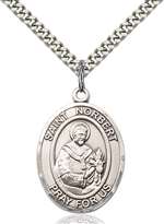 St. Norbert of Xanten Medal<br/>7447 Oval, Sterling Silver