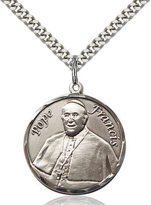 Pope Francis Round Medal<br/>7451 Round, Sterling Silver