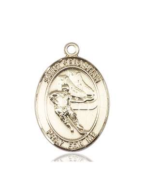 St. Sebastian / Hockey Medal<br/>7604 Oval, 14kt Gold
