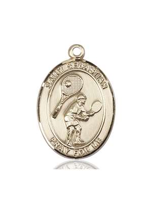 St. Sebastian / Tennis Medal<br/>7605 Oval, 14kt Gold