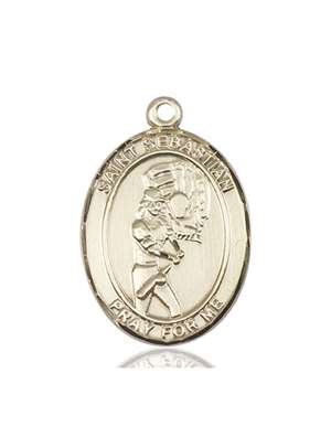 St. Sebastian / Softball Medal<br/>7607 Oval, 14kt Gold