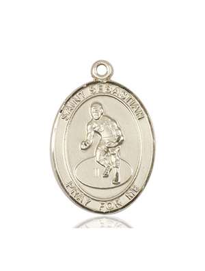 St. Sebastian / Wrestling Medal<br/>7608 Oval, 14kt Gold