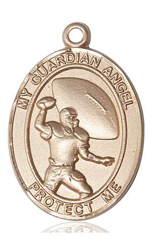 Guardian Angel/Football Medal<br/>7701 Oval, 14kt Gold