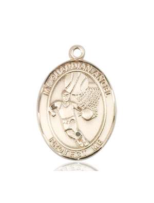 Guardian Angel/Basketball Medal<br/>7702 Oval, 14kt Gold