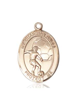 Guardian Angel/Soccer Medal<br/>7703 Oval, 14kt Gold