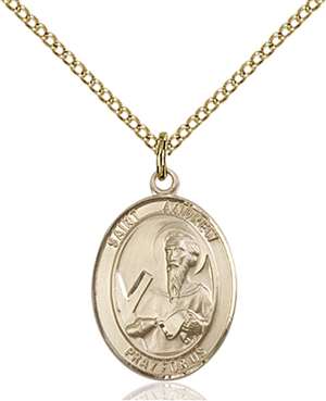 St. Andrew the Apostle Medal<br/>8000 Oval, Gold Filled