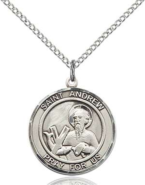 St. Andrew the Apostle Medal<br/>8000 Round, Sterling Silver