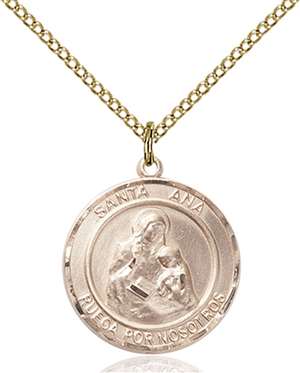 Santa Ana Medal<br/>8002 Spanish, Round, Gold Filled