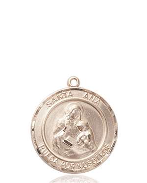 Santa Ana Medal<br/>8002 Spanish, Round, 14kt Gold
