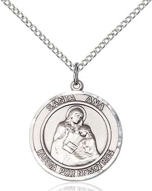 Santa Ana Medal<br/>8002 Spanish, Round, Sterling Silver