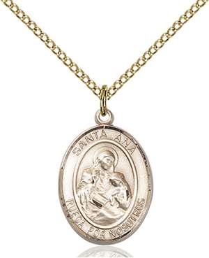 Santa Ana Medal<br/>8002 Spanish, Oval, Gold Filled