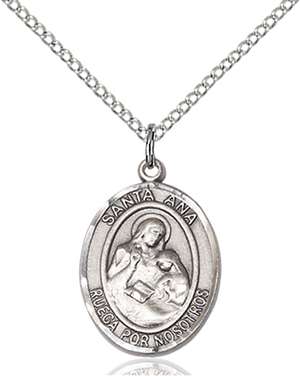 Santa Ana Medal<br/>8002 Spanish, Oval, Sterling Silver