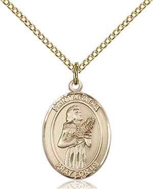 St. Agatha Medal<br/>8003 Oval, Gold Filled