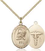St. Agatha / Nurse Medal<br/>8003 Oval, Gold Filled