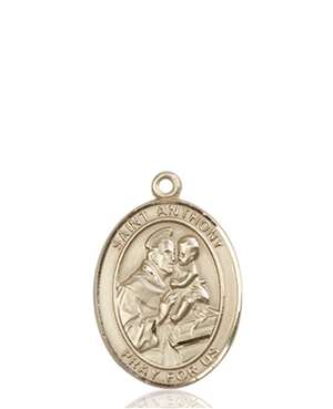 St. Anthony of Padua Medal<br/>8004 Oval, 14kt Gold