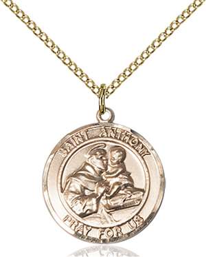 St. Anthony Medal<br/>8004 Round, Gold Filled