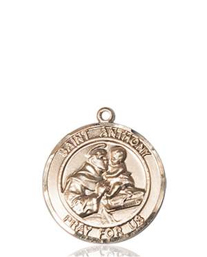St. Anthony Medal<br/>8004 Round, 14kt Gold