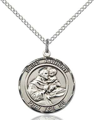 St. Anthony Medal<br/>8004 Round, Sterling Silver